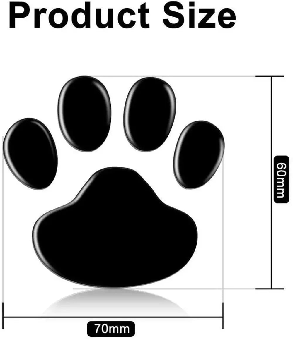 3D Paw Print Car Stickers - Animal Footprint Decals (2-Pack)