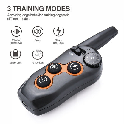 Rechargeable Dog Training Collar - IPX7 Waterproof with Remote for All Dog Sizes