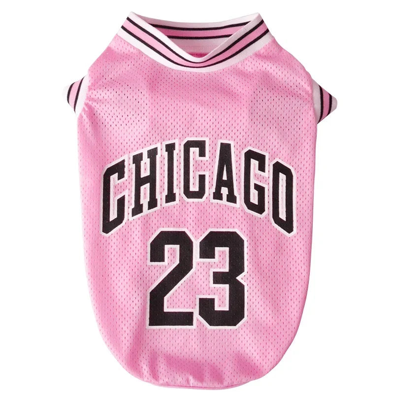 Mesh Breathable Dog Basketball Jersey - Summer Sport T-Shirt for Small to Large Dogs