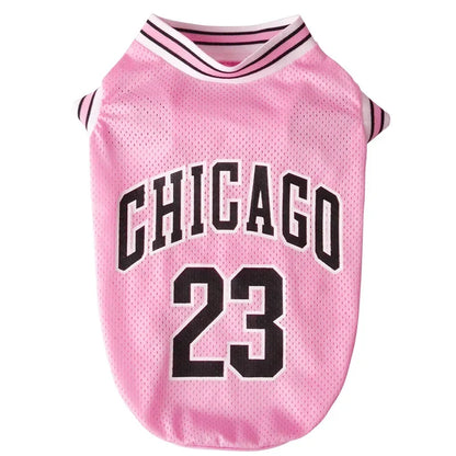 Mesh Breathable Dog Basketball Jersey - Summer Sport T-Shirt for Small to Large Dogs