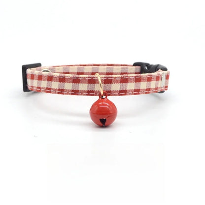 Adjustable Red Cat Collar with Bell