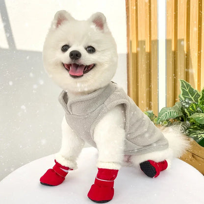 Winter Anti-Slip Dog Boots | Set of 4 for Small & Medium Dogs & Cats