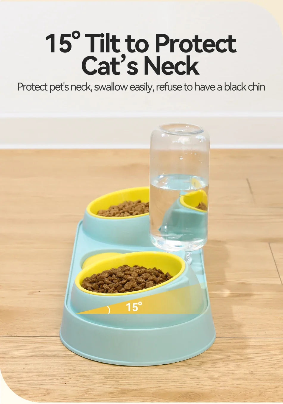3-in-1 Pet Bowl Set with Automatic Water Dispenser and Dual Feeding System