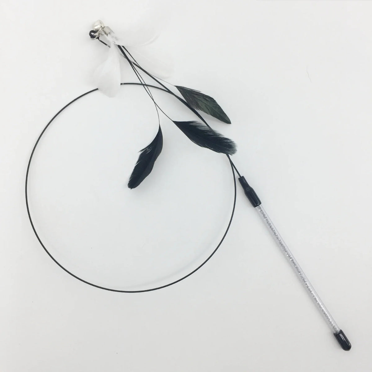 Interactive Feather Wand Cat Toy - Wire Teaser Stick for Kittens