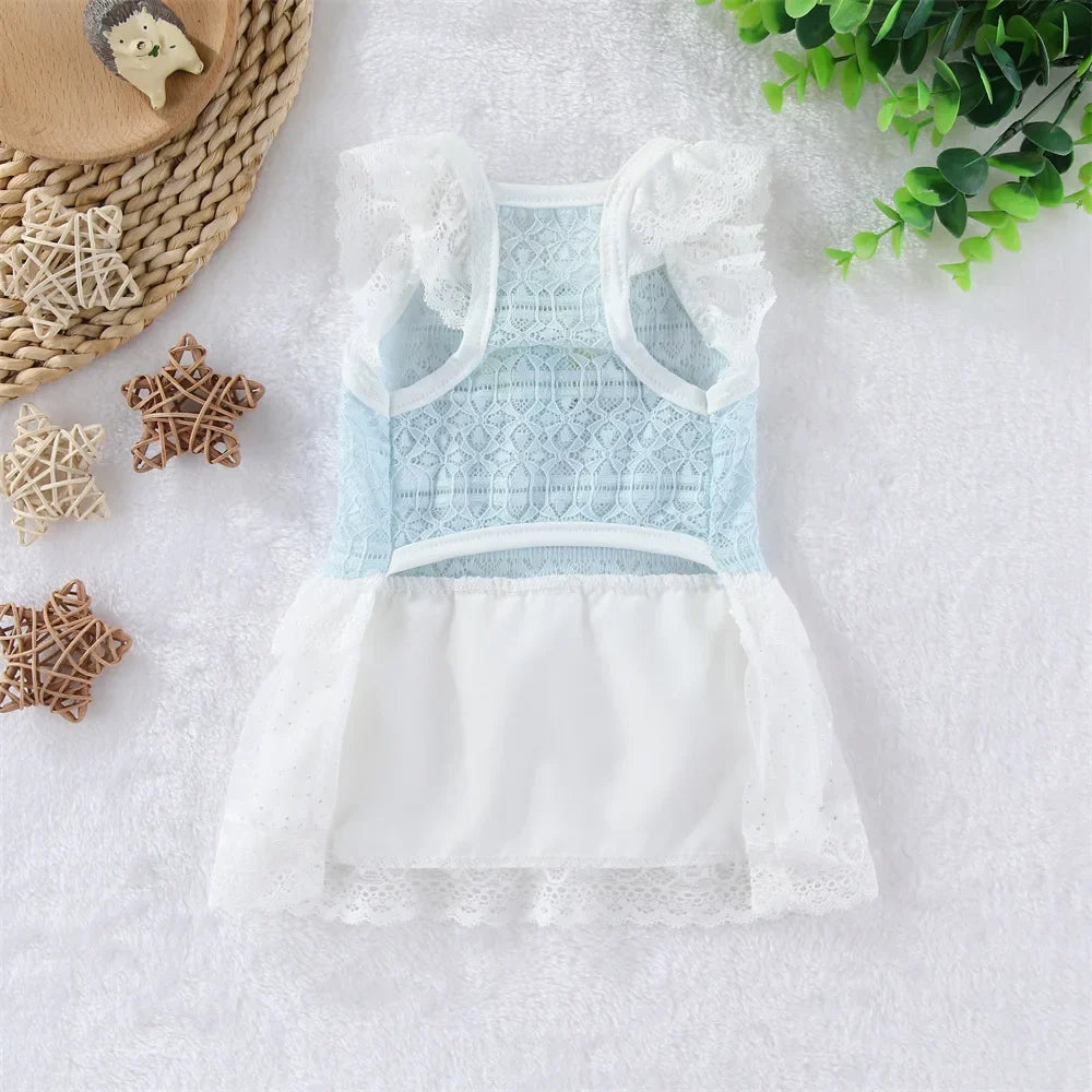 Lace Princess Dress with D-Ring for Small Dogs & Cats
