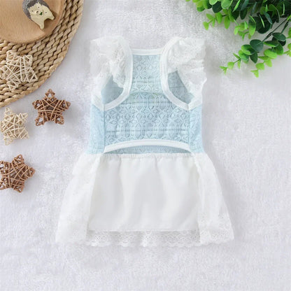 Lace Princess Dress with D-Ring for Small Dogs & Cats