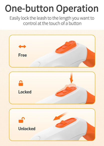 Automatic Retractable Dog Leash with LED Luminous Light for Safe Walking