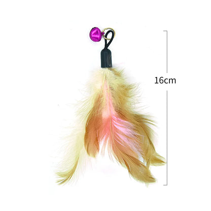 Interactive Feather Wand Cat Toy - Wire Teaser Stick for Kittens
