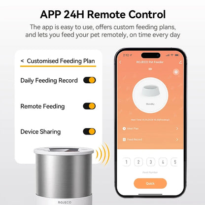 4.5L Smart Pet Feeder with Voice Recording & WiFi App Control
