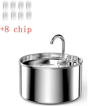 Stainless Steel Ultra-Quiet Automatic Cat Water Fountain — Easy Clean