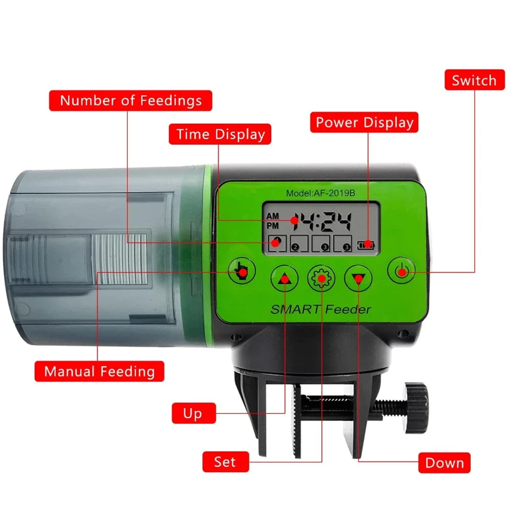 Large Capacity Intelligent Timed Automatic Fish Tank Feeder