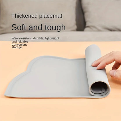 Silicone Pet Feeding Mat - Waterproof Food Bowl Placemat with Raised Edges