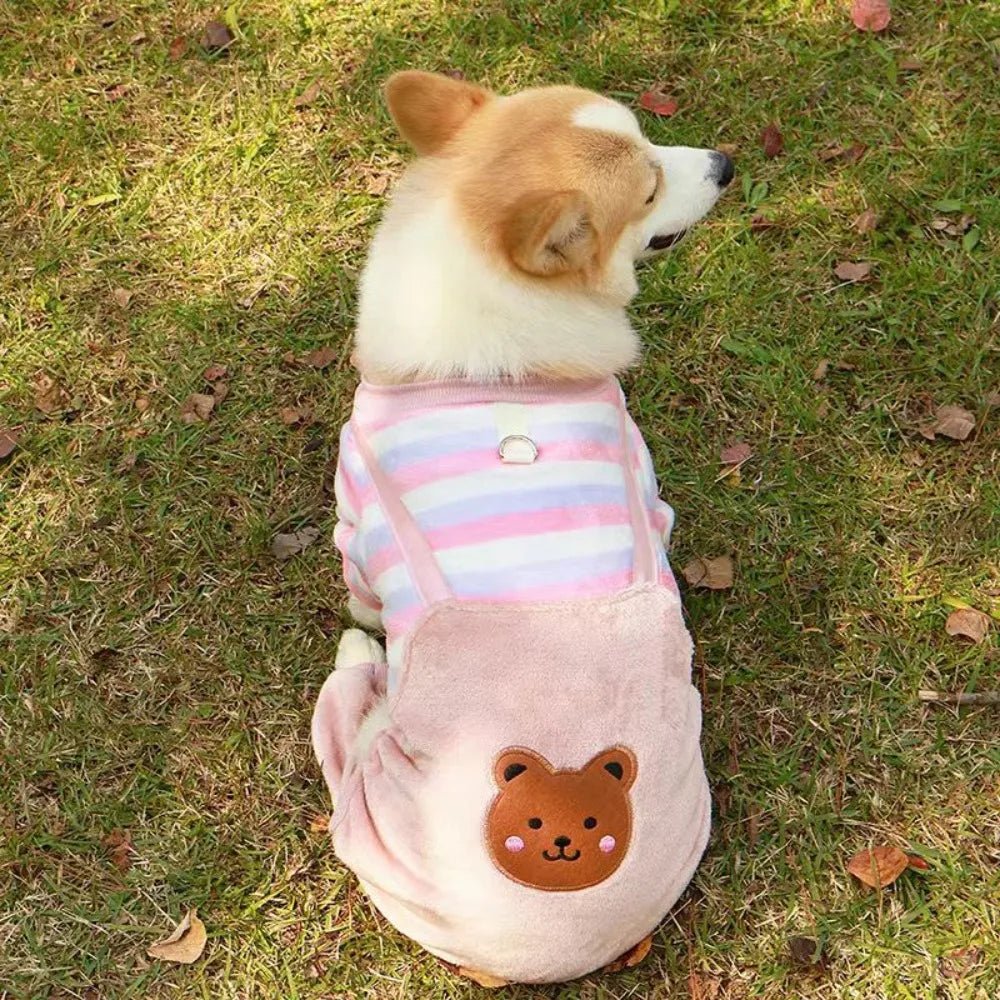 Soft Fleece Jumpsuit with Leash Ring for Small, Medium & Large Dogs & Cats