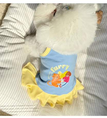 2-in-1 Cooling Slip Dress & Vest for Small Dogs & Cats | Breathable Summer Princess Skirt for Chihuahuas & Puppies