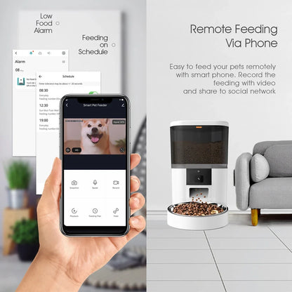 4L Smart Wi-Fi Pet Feeder with Camera — App-Controlled Automatic Food Dispenser for Cats