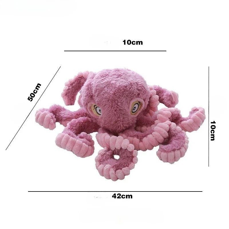 Octopus Plush Dog Toy - Bite Resistant Interactive Toy for Small & Large Dogs