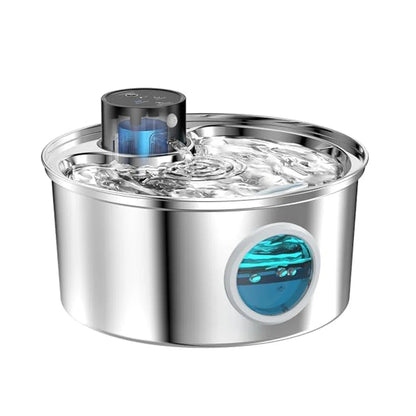 Wireless Motion Sensor Pet Water Fountain - Rechargeable Stainless Steel with Filter