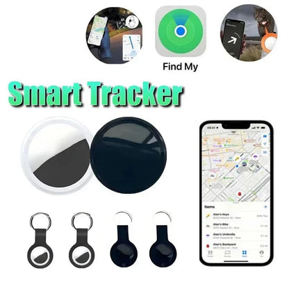 Ultra-Compact 30mm Bluetooth Tracker for Pets, Keys & Bags — Leather Sleeve Option