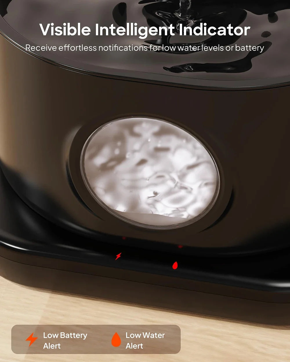 Wireless Pet Water Fountain with Filtration - 2.8L Silent Rechargeable Dispenser