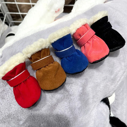 Winter Anti-Slip Dog Boots | Set of 4 for Small & Medium Dogs & Cats