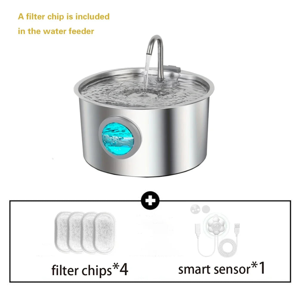 2.2L Stainless Steel Window Pet Water Fountain