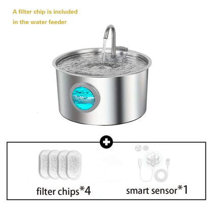 2.2L Stainless Steel Window Pet Water Fountain