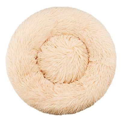 Round Plush Pet Bed — Washable Warm Basket for Dogs & Cats, 6 Sizes
