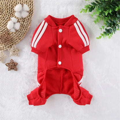 Dog Fleece Hoodie Jumpsuit | Warm Autumn Winter Sweatshirt for Puppies, Cats & Small Dogs