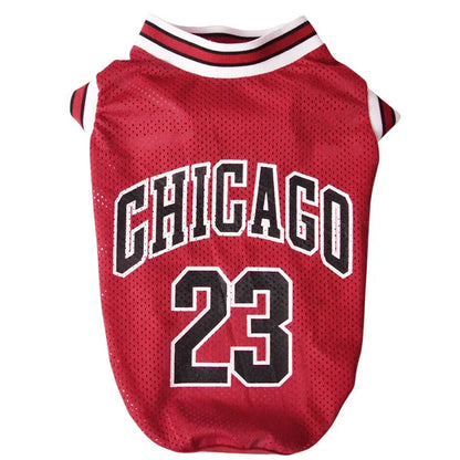 Mesh Breathable Dog Basketball Jersey - Summer Sport T-Shirt for Small to Large Dogs