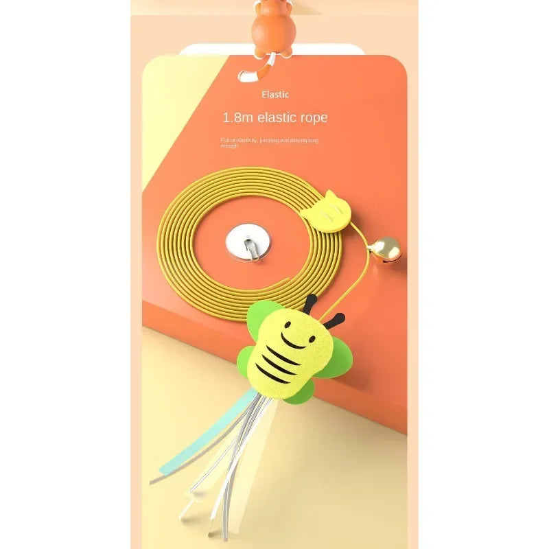 Cat Elastic Rope Toy with Bell and Door Hanger