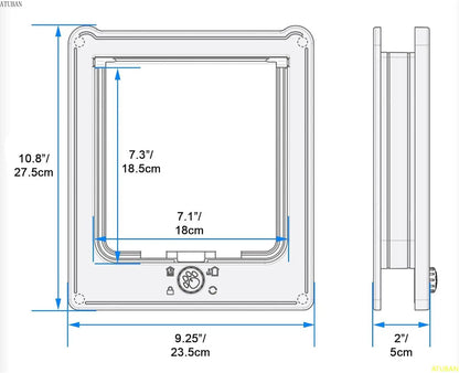 4-Way Cat Door - Magnetic Closure Indoor Pet Door for Cats up to 20lbs