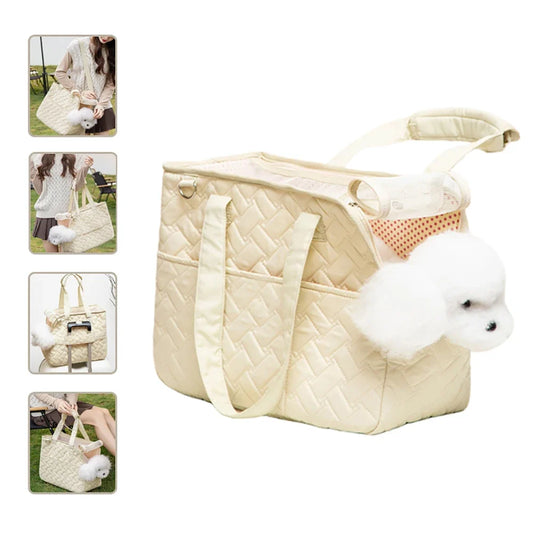 Portable Pet Carrier Tote Bag for Small Dogs & Cats — Breathable Mesh Handbag for Travel & Outdoor Use