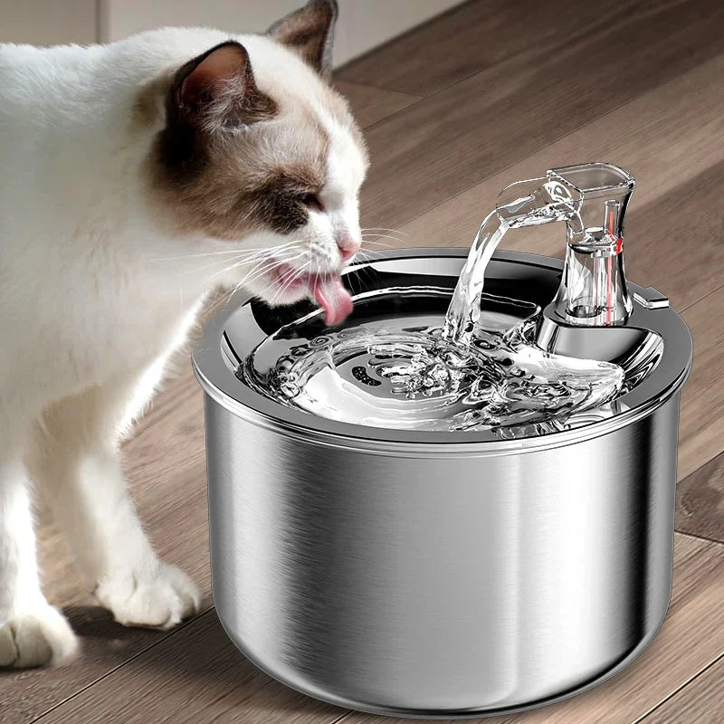 Premium Stainless Steel Cat Water Fountain with Smart Motion Sensor