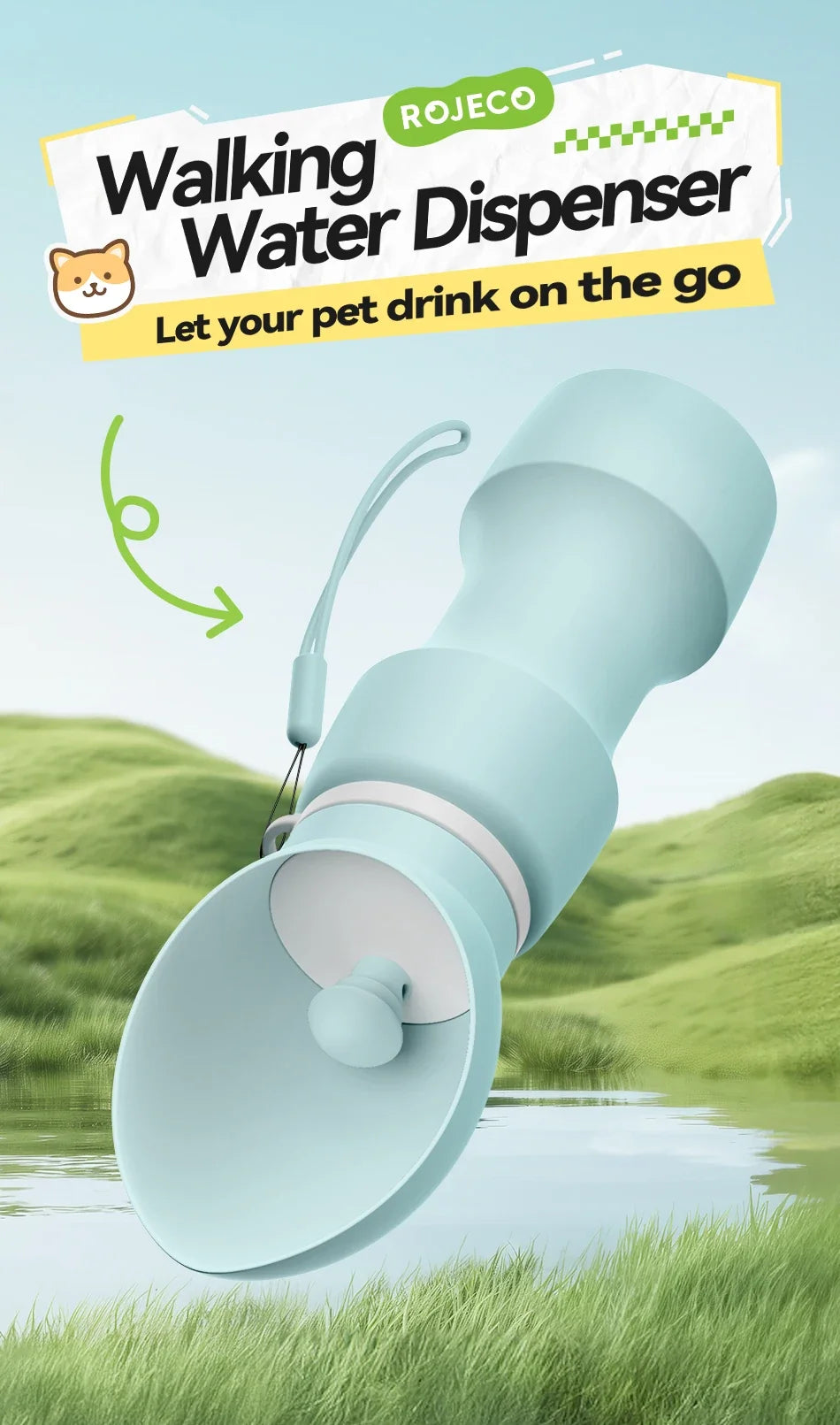 Portable Pet Water Bottle - Leakproof Travel Drinking Bowl