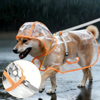 Transparent Waterproof Dog & Cat Raincoat Cape Poncho | Windproof Rain Coat for Small Dogs & Puppies