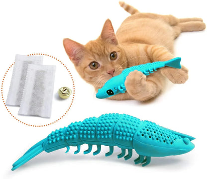 Interactive Cat Toothbrush Chew Toy - Durable Rubber Dental Care and Treat Dispenser