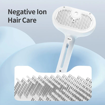 Steam Comb Pet Hair Brush — Electric Grooming Brush for Cats & Dogs