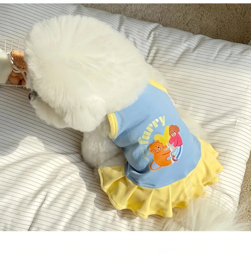 2-in-1 Cooling Slip Dress & Vest for Small Dogs & Cats | Breathable Summer Princess Skirt for Chihuahuas & Puppies