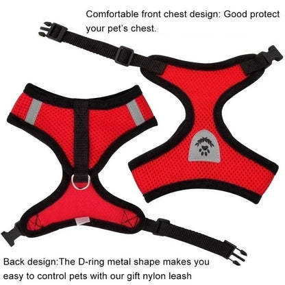 Breathable Mesh Vest Harness & Lead Set for Small to Medium Cats and Dogs