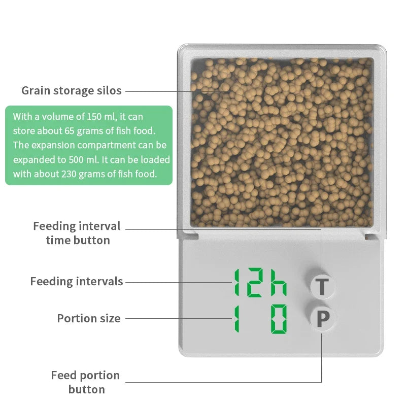 Adjustable Automatic Fish Feeder – Quantitative Aquarium Feeder for Goldfish & Indoor Tanks