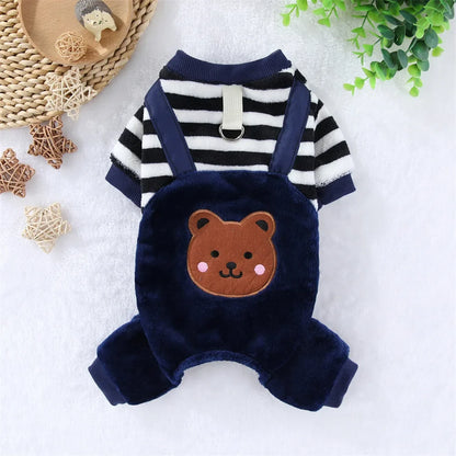 Soft Fleece Jumpsuit with Leash Ring for Small, Medium & Large Dogs & Cats