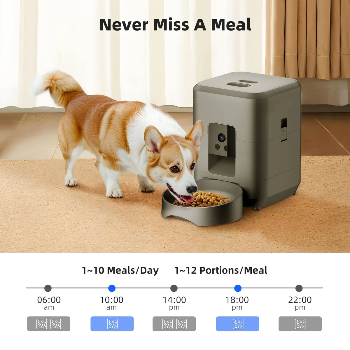 2L Automatic Pet Feeder with App Control & Camera — WiFi Timed Food Dispenser for Cats & Dogs