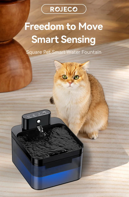 Smart Pet Water Fountain 2.2L - Wireless Automatic Dispenser with Infrared Sensor
