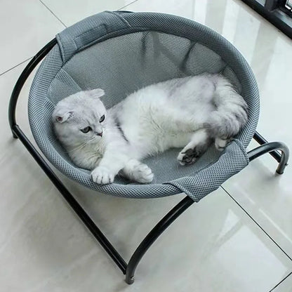 Elevated Pet Hammock Bed - Free-Standing Metal Frame with Breathable Fabric