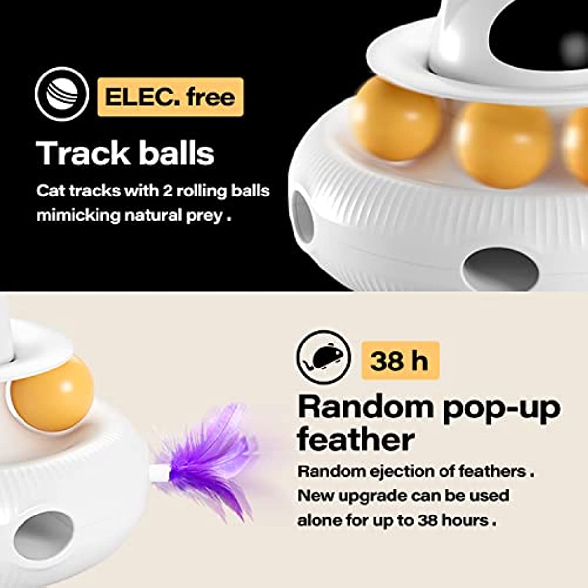 4-in-1 USB Rechargeable Interactive Cat Toy with Feather Wand & Ball