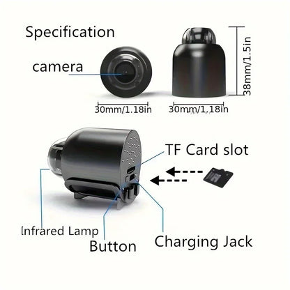 X5 1080P WiFi Mini Camera with Motion Detection Alerts & Night Vision
