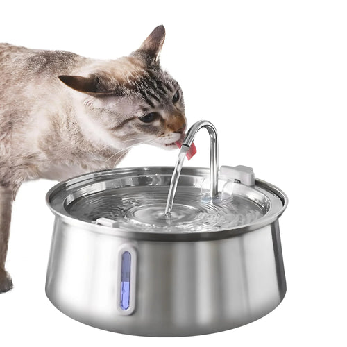 4L Stainless Steel Cat & Dog Water Fountain — Ultra-Quiet Pump for Multiple Pets