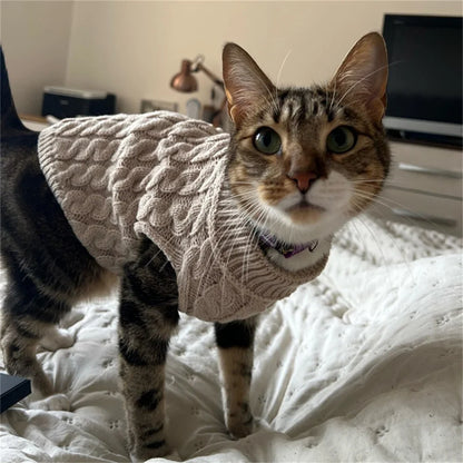 Knitted Pet Sweater for Cats & Small Dogs — 7 Colours, XS–XL