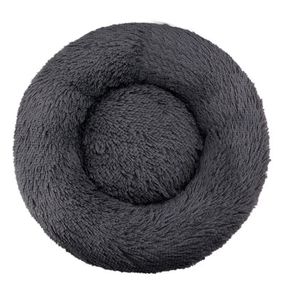Round Plush Pet Bed — Washable Warm Basket for Dogs & Cats, 6 Sizes