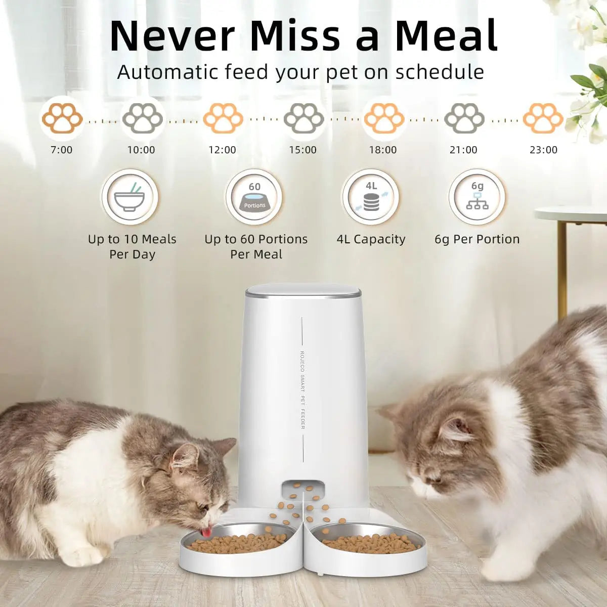 Smart WiFi Automatic Cat Feeder with Remote Control